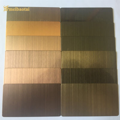 0.55mm 厚さ 1219x2438mm 指紋防止ヘアライン PVD カラーコーティング付きステンレスシート