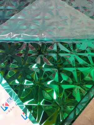壁飾りに用いる3D凸版青色PVDコーティングステンレスシート4x8フィート