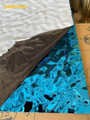 良い値段 Ss304 201 ステンレスシート 青い鏡 水の波紋シート 装飾板 オンライン