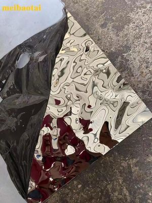 装飾用天井および壁用途向けの201グレード黒鏡面水波紋ステンレス鋼板 1219x2438mm