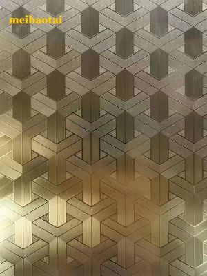 良い値段 DIN 0.95mm Thk ゴールド ミラー エッチドステンレス鋼板 外用 オンライン