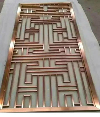 ローズゴールドコーティングと8mm厚さの室内および室外スペースのためのカスタマイズされたデザインステンレスステールルームディバイダー