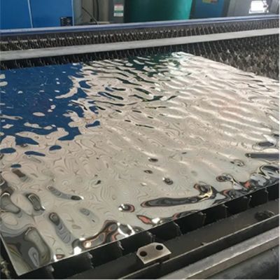 インテリア装飾用、厚さ0.65mm、水紋模様、鏡面研磨仕上げのステンレス鋼板