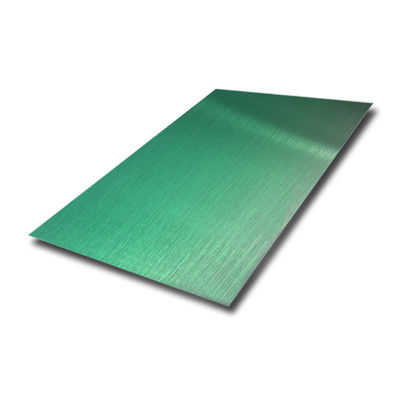 装飾用途向け PVD エメラルドグリーンカラーコーティング 201 ステンレス鋼 ヘアラインシート 1219x2438mm