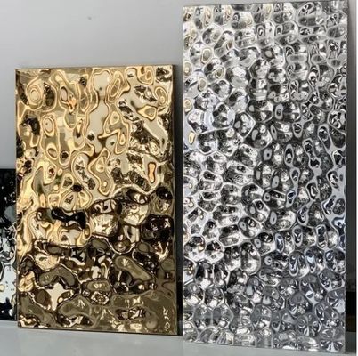 お買い得 PVD カラーコーティング ウォーターリップルステンレスシート 0.65mm 厚さと装飾用用ASTM規格 オンライン