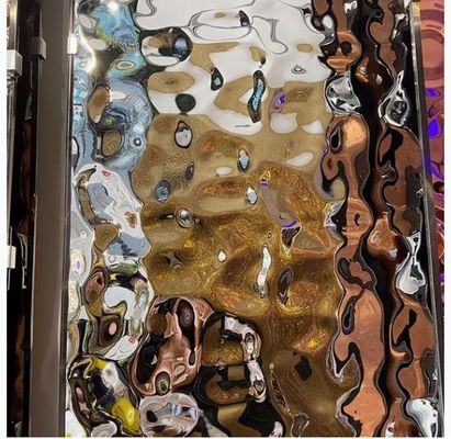 お買い得 シルバー ミラー 仕上げ 水 波紋 ステンレス スチール シート 装飾 KTV オンライン
