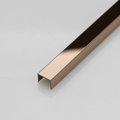 お買い得 ローズゴールド U プロフィール ステンレススチール 304角タイル トリム 0.65mm 厚さ オンライン