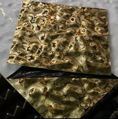 お買い得 s304 201 ステンレス鋼 ゴールド ミラー 水の波紋シート 装飾壁 オンライン