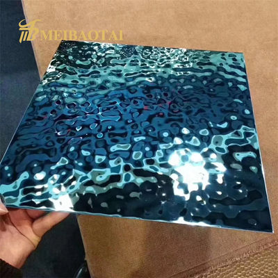 お買い得 PVDブルーコーティング 水面波紋ステンレスシート 1000mm X 2000mm 飾り天井用7c PVCフィルム オンライン