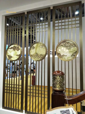 良い値段 SS304 201 ゴールド ヘアライン ステンレス スチール スクリーン 飾り ホテル 壁 レストラン オンライン