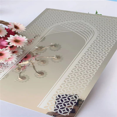 エレベーター装飾用 304グレード ミラー仕上げ エッチング ステンレス鋼板 1219x2438mm