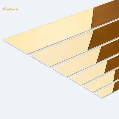 0.55mm 厚さ SS304 ミラーステンレス鋼タイル 壁や床の縁のための金製PVDコーティング