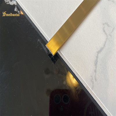 コーナーメタルプロファイルGB規格用マットゴールド仕上げ304ステンレス鋼T字型タイルトリム